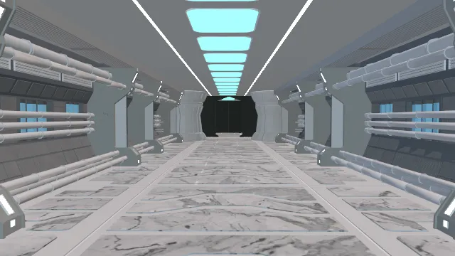 科幻建筑科技走廊场景