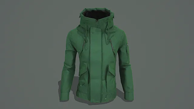 现代战术风高机能连帽夹克3D模型