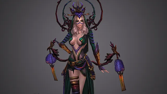 妖界蛛网迷窟魅蛛妖后模型 