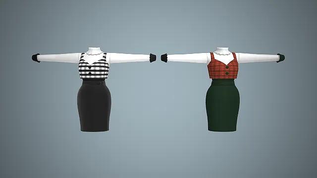 格纹吊带  优雅风  包臀裙  收腰  叠穿