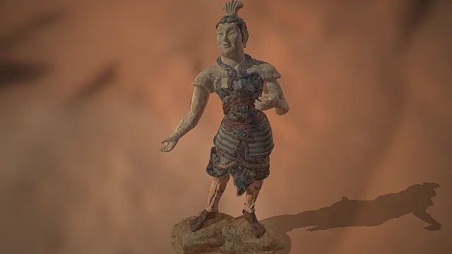 力士造像  数字雕塑  敦煌石窟风  立姿护法