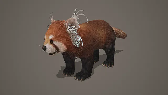 奇幻萌系风格异色小熊猫模型 