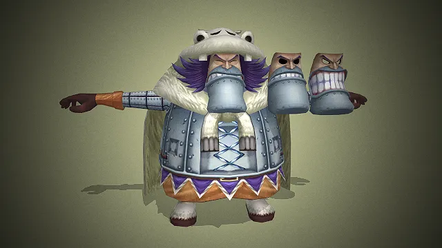 动漫《航海王》及衍生作品中的角色，瓦波尔的3d模型