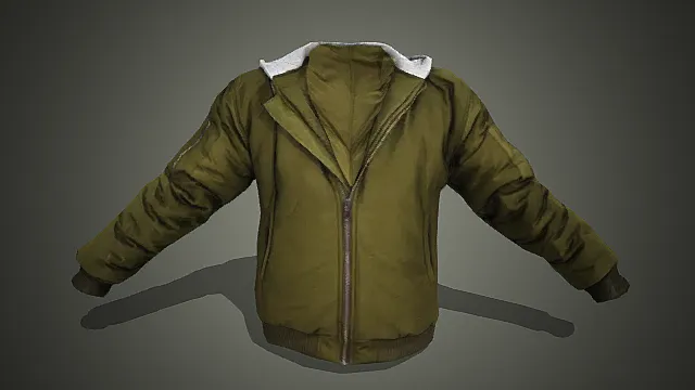 复古军绿飞行员夹克模型 