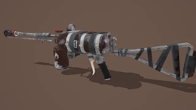 废土风格改造火焰喷射器3D模型