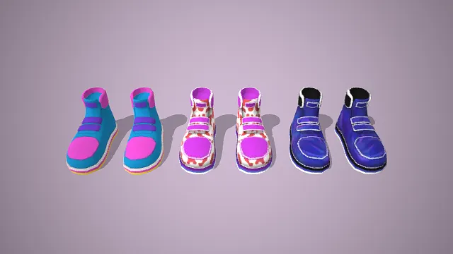 高帮运动鞋  魔术贴设计  休闲鞋款  色彩鲜艳  卡通风