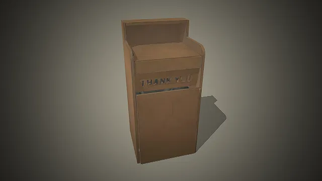 一个简约风格的商用垃圾柜3D模型