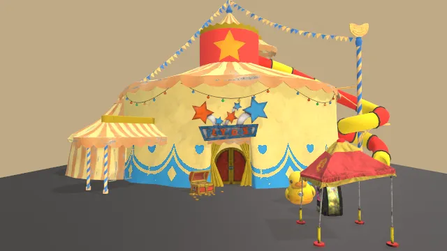 剧院建筑帐篷波比游乐时间游乐园场景