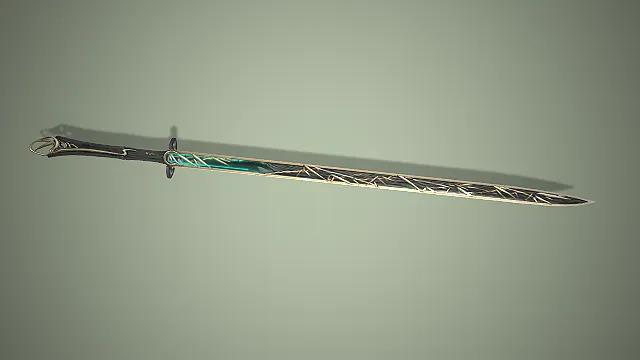 一把东方禅意风格的古风唐刀3D模型