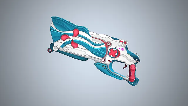 医疗向科技枪  二次元风  花瓣装饰  治愈系武器