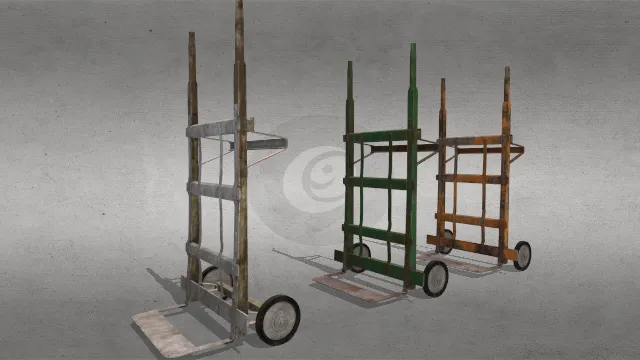 古董手推车类型B木制铁制行李车