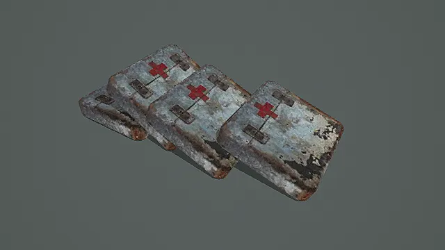 末日废墟风格锈蚀急救箱组3D模型