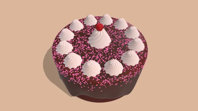 双层巧克力蛋糕配彩色糖粒甜点烘焙食物