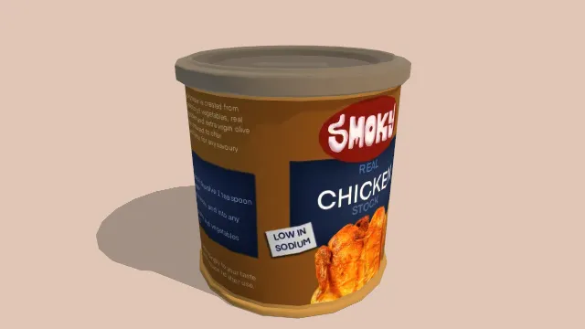 装有鸡肉高汤粉末的罐子饮食