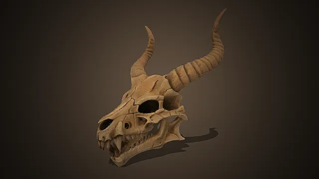 蛮荒魔角头骨模型
