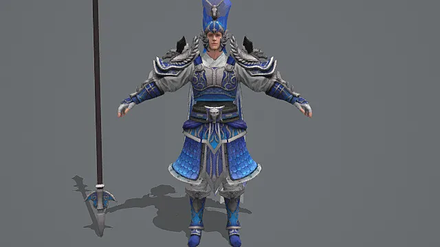 青鳞银甲·俊逸型古风儒将套装