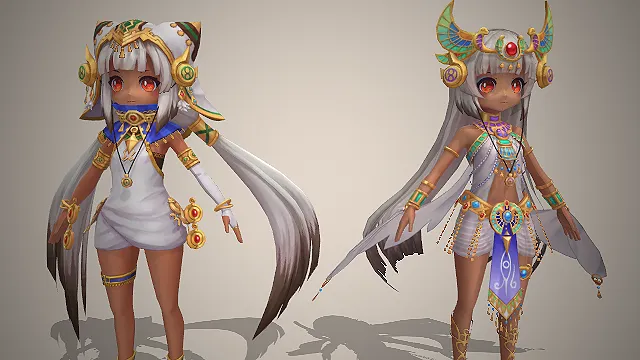 古埃及风  Q版萝莉  古埃及  异域风角色