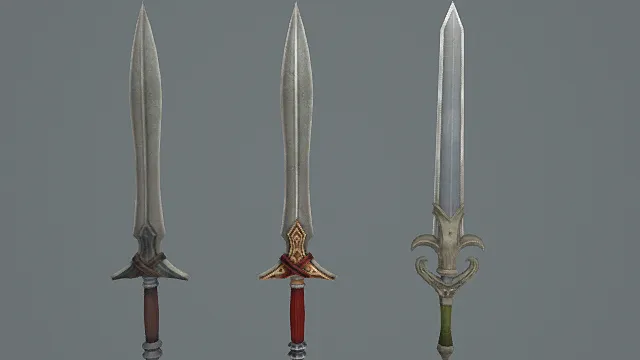 纹章经典长剑套装游戏武器3D模型