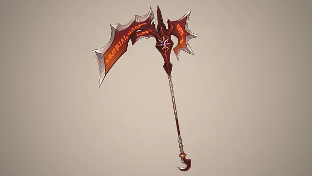 恶魔双刃镰  武器建模  冷兵器  紫宝石  恶魔主题