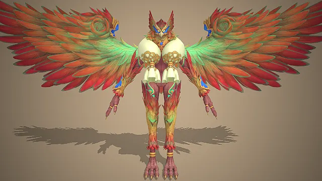 凤凰神  人型羽兽  彩翼神装  东方神话