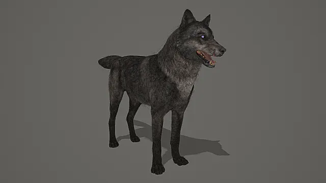 幽暗奇幻风格幽影灵犬模型