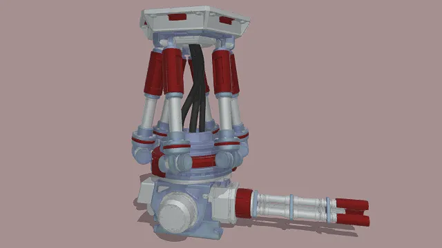   3D卡通风格科幻机械装置模型，创意设计（3D机械装置、卡通风格、科幻工业风，设备设计主题）