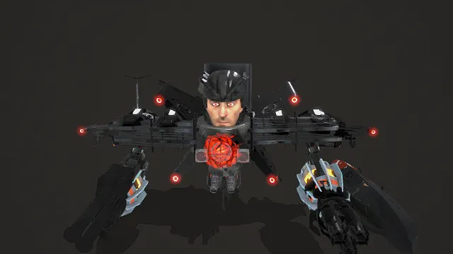 3D写实风科幻机械战士模型，创意设计（3D角色、写实风格、炫酷未来感，科幻主题，角色元素）