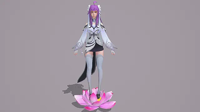紫莲仙姬：仙风短装莲台辅助套装