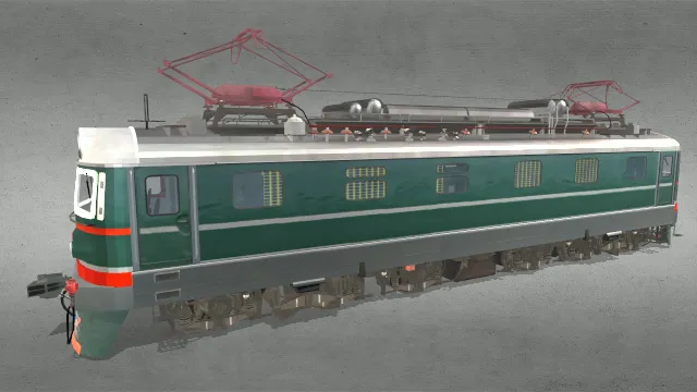 绿皮火车接轨电车列车模型