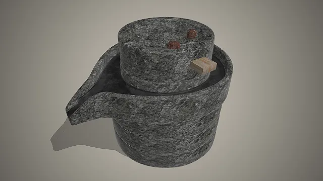 传统石磨盘  农具模型  粮食研磨工具  农耕文明