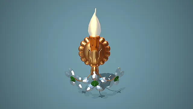 欧式金色水晶花饰单臂壁灯复古装饰道具模型