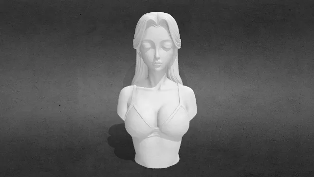 性感动漫女孩半身像obj