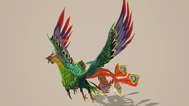 国风奇幻神话神鸟凤凰3D模型 
