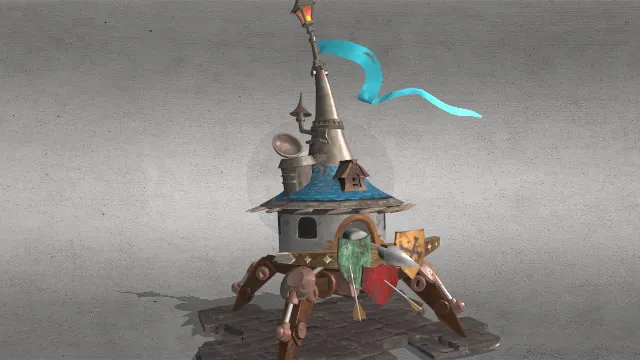 机械组装弩炮可移动侦察机建筑房屋