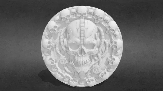 生物机械头骨浮雕–吉格尔风格黑暗艺术stl.stl