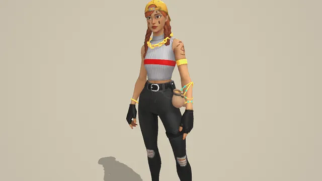 3D卡通风格女性角色模型，创意设计（3D角色、卡通风格、潮流街头风，角色设计主题）