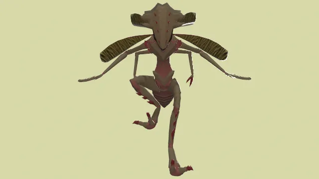 变异螳螂昆虫飞行动画模型