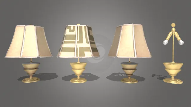 1920年代台灯不同花纹灯罩家具