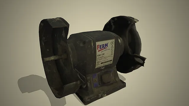 写实老式台式砂轮机  工业级打磨设备  生存建造工具  怀旧五金器具