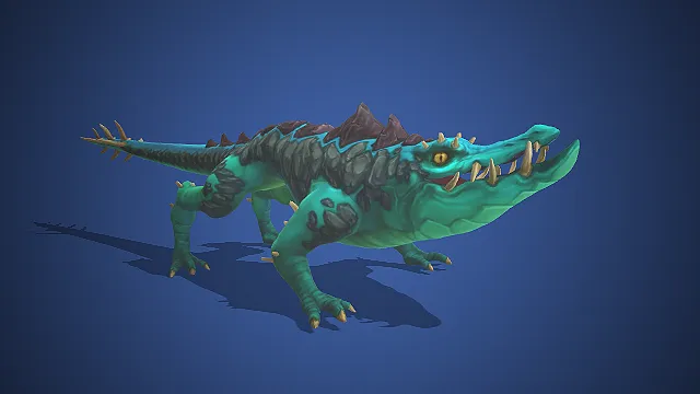 碧鳞鳄龙魔物  尖刺背脊  游戏水域boss  两栖怪物