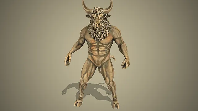 半人半牛  青铜质感  神话生物  古典雕塑