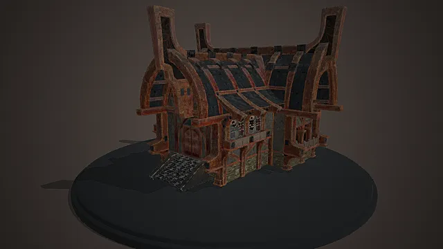 奇幻哥特风格复古建筑模型