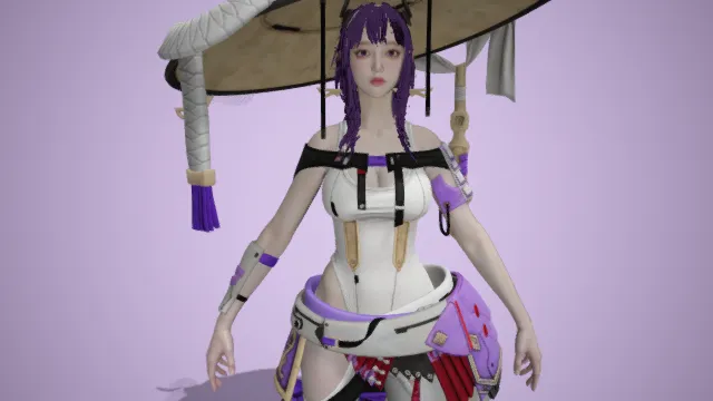 星刃 - 猩红人物角色带武器 3D模型