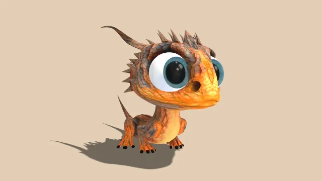 卡通风格可爱的幼龙动画