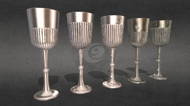 古董银质高脚杯生活用品家具