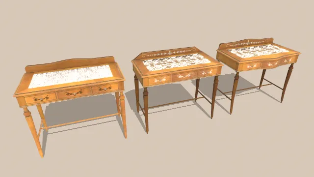 19世纪晚期奥地利书写桌木制家具