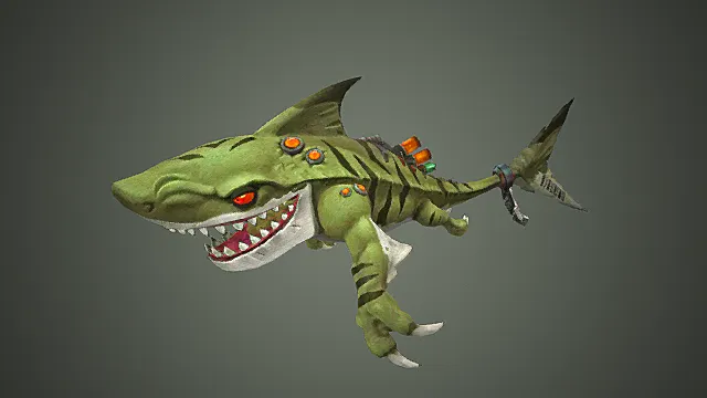 赛博深海机甲改造狂鲨生物模型