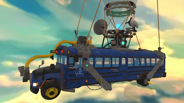 游戏场景道具战斗巴士汽车热气球飞行器