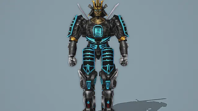 赛博朋克风格武士机械战士3D模型