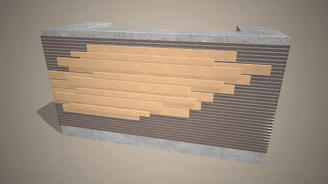 现代轻奢前台  办公商业家具  商业空间  自然风